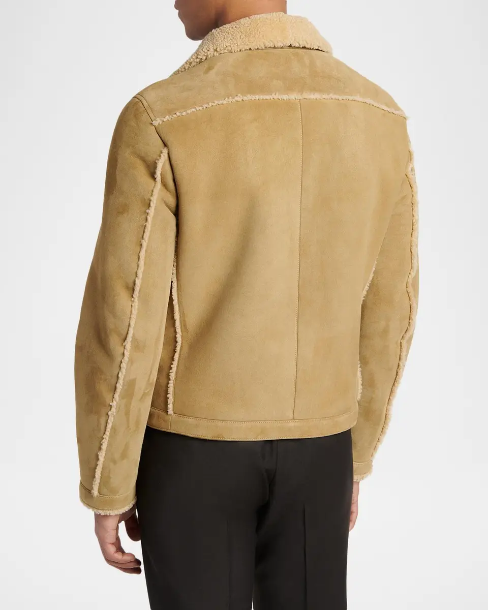 Tom Ford Men's Shearling-Trim Suede Jacket | Thumbnail 3 Tom Ford Men's Shearling-Trim Suede Jacket | Thumbnail 3
