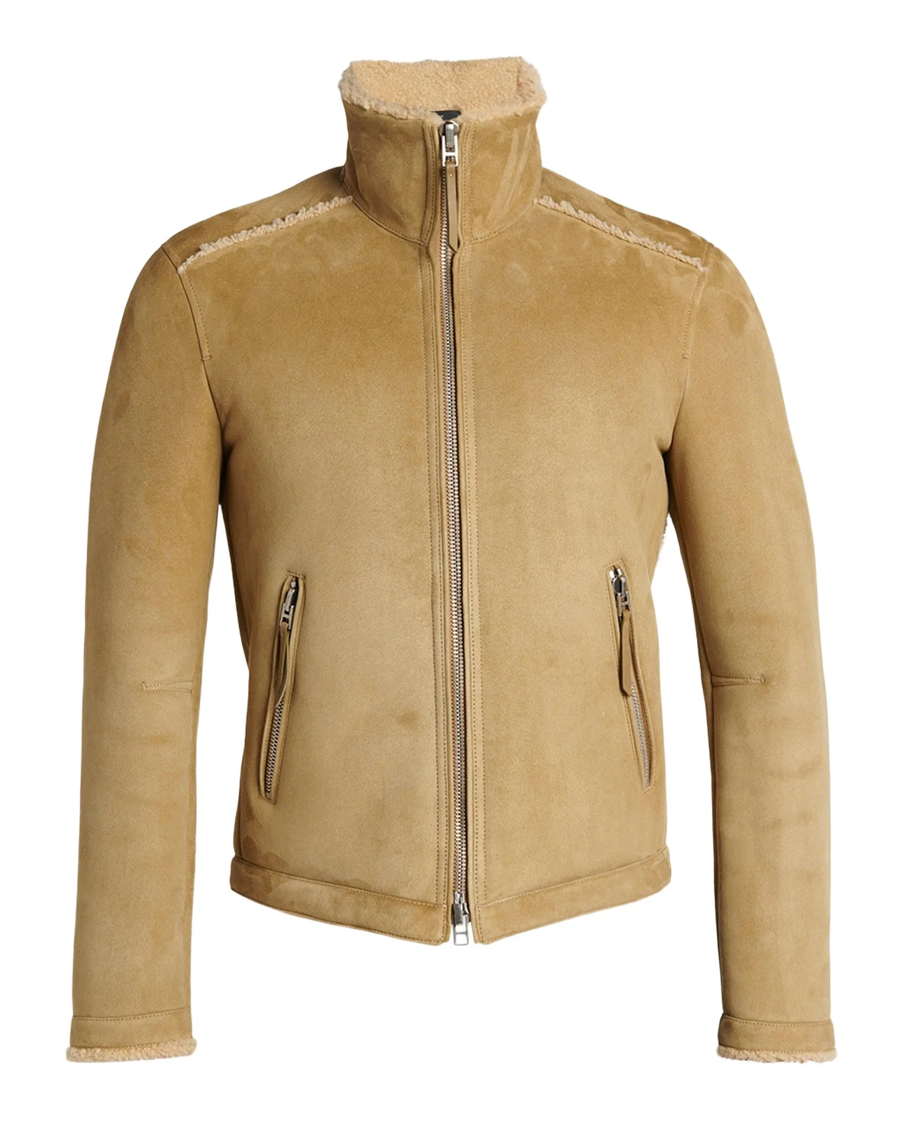 Men's Shearling-Trim Suede Jacket Men's Shearling-Trim Suede Jacket