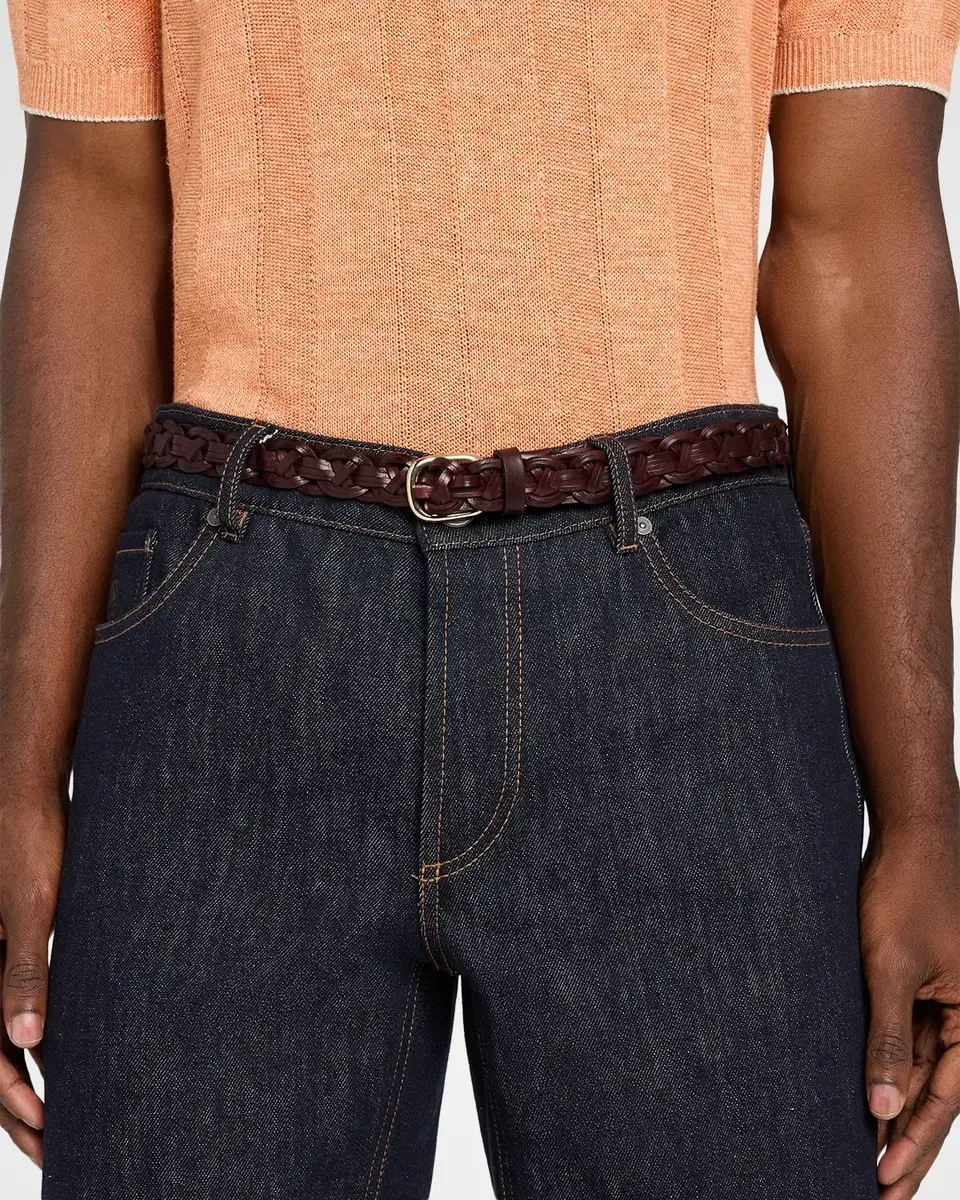 Brunello Cucinelli Men's Braided Leather Belt | Thumbnail 2 Brunello Cucinelli Men's Braided Leather Belt | Thumbnail 2