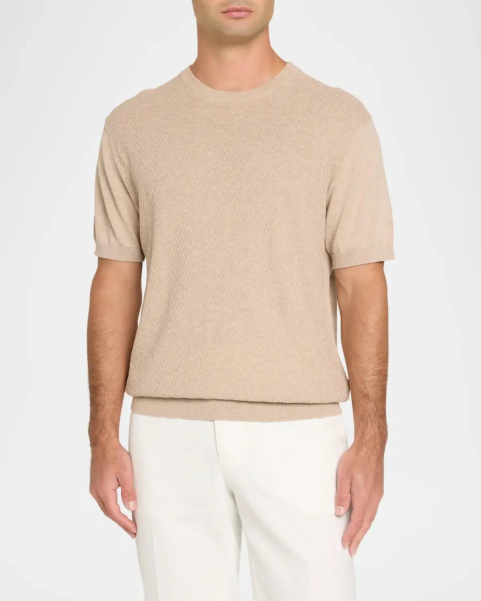 Eton Men's Chevron Short-Sleeve Crewneck Sweater | Thumbnail 4 Eton Men's Chevron Short-Sleeve Crewneck Sweater | Thumbnail 4