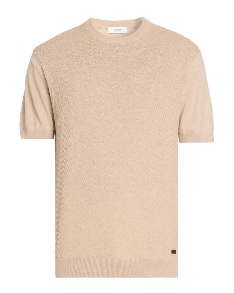 Eton Men's Chevron Short-Sleeve Crewneck Sweater