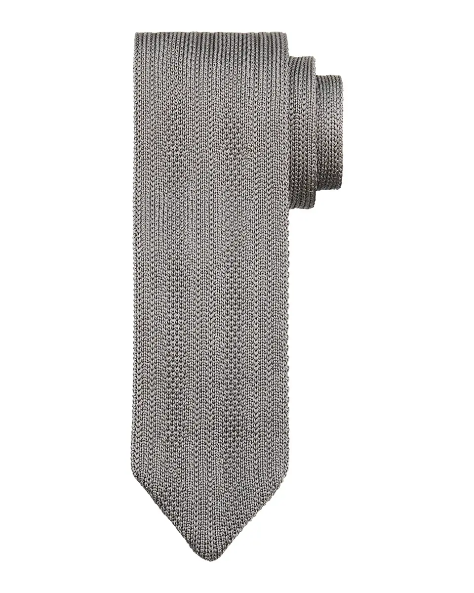 Brunello Cucinelli Men's Textured Knit Silk Tie | Thumbnail 2 Brunello Cucinelli Men's Textured Knit Silk Tie | Thumbnail 2