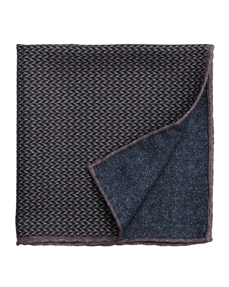 Brunello Cucinelli Men's Chevron Double-Face Silk Pocket Square | Thumbnail 2 Brunello Cucinelli Men's Chevron Double-Face Silk Pocket Square | Thumbnail 2