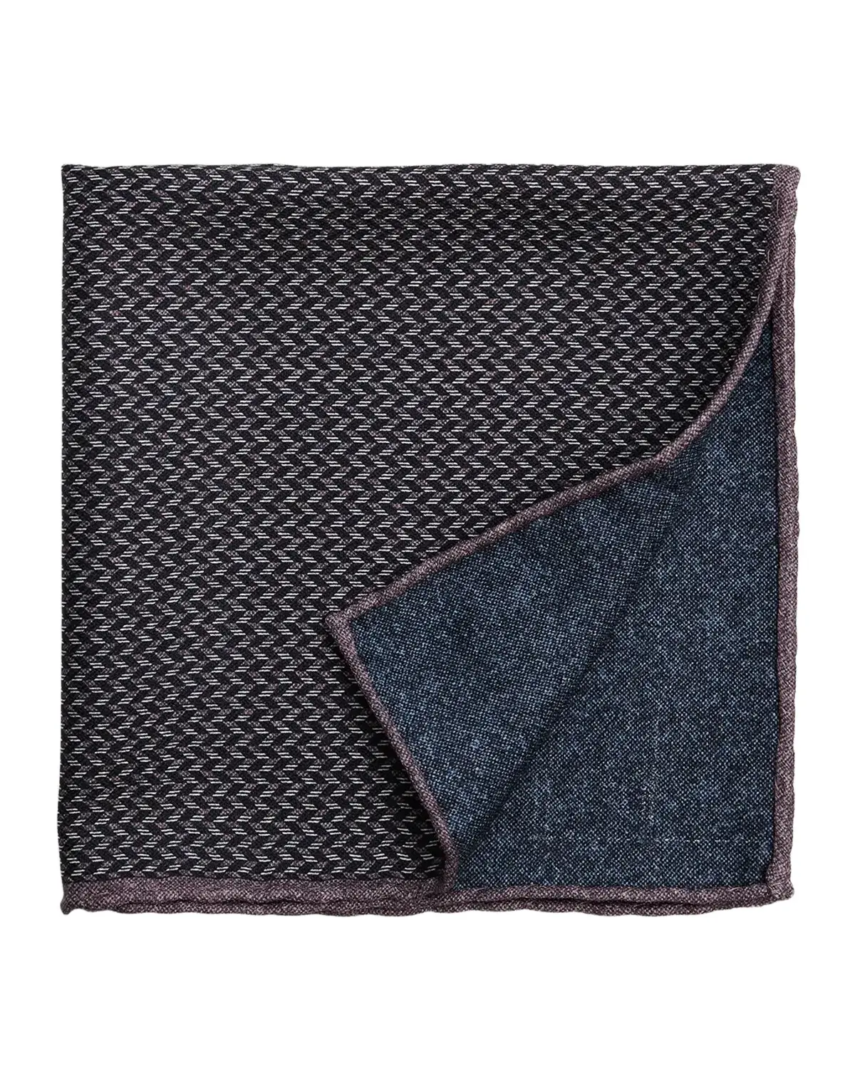 Brunello Cucinelli Men's Chevron Double-Face Silk Pocket Square