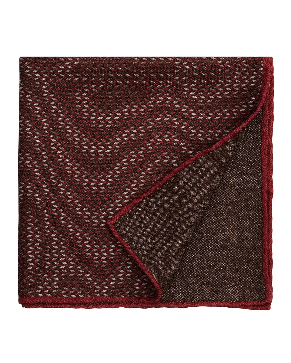 Brunello Cucinelli Men's Chevron Double-Face Silk Pocket Square | Thumbnail 2 Brunello Cucinelli Men's Chevron Double-Face Silk Pocket Square | Thumbnail 2