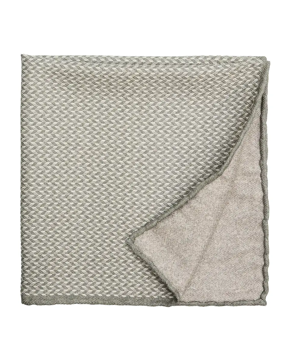 Brunello Cucinelli Men's Chevron Double-Face Silk Pocket Square | Thumbnail 2 Brunello Cucinelli Men's Chevron Double-Face Silk Pocket Square | Thumbnail 2