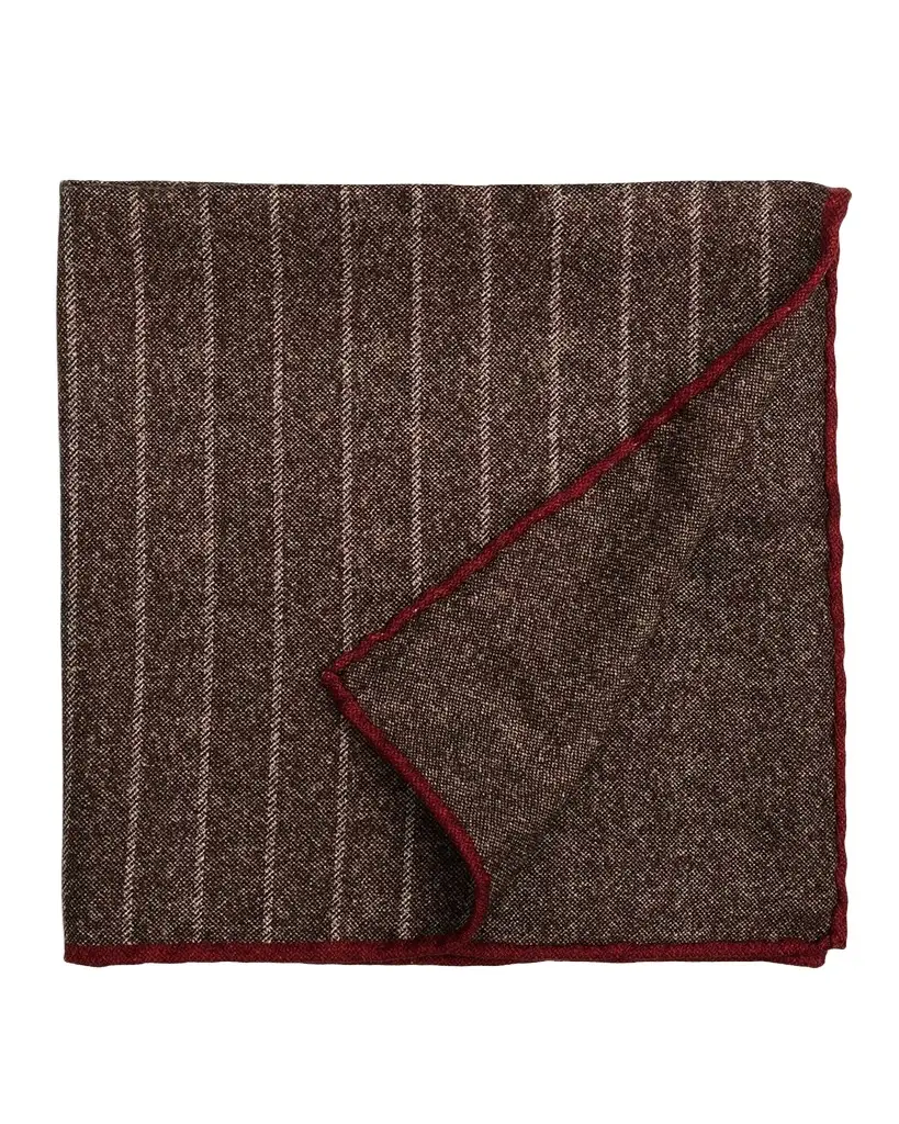 Men's Fine Stripe Double-Face Silk Pocket Square Men's Fine Stripe Double-Face Silk Pocket Square
