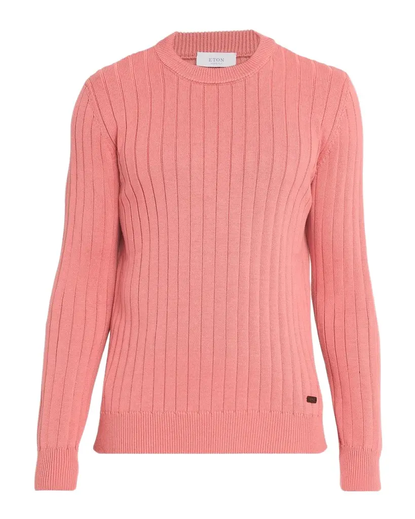 Eton Men's Cotton Ribbed Crewneck Sweater