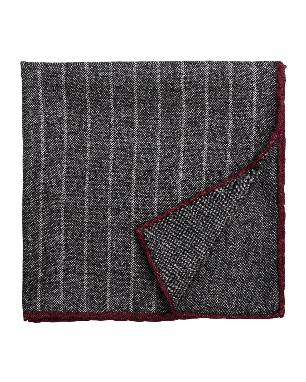 Brunello Cucinelli Men's Fine Stripe Double-Face Silk Pocket Square