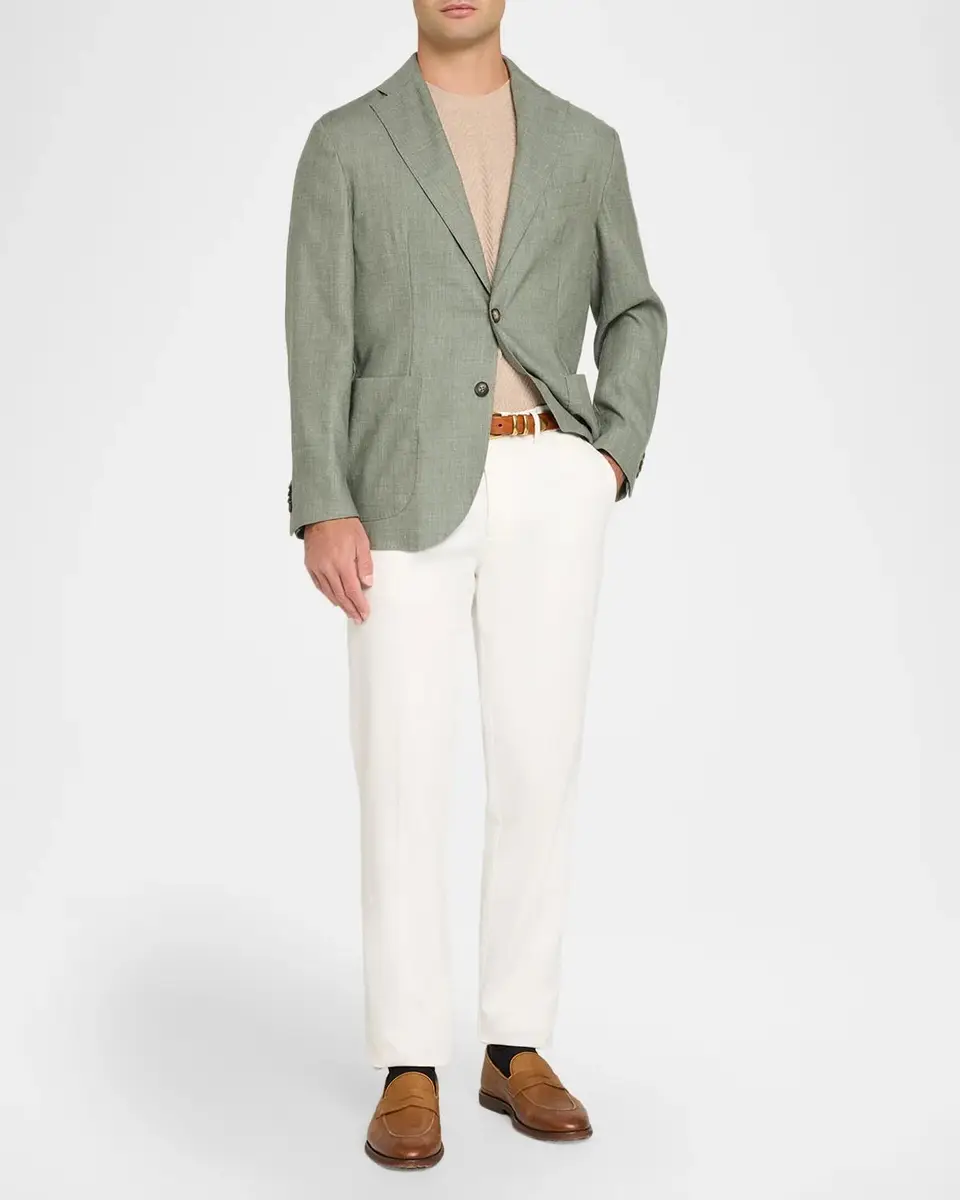 Eton Men's Linen and Wool Single-Breasted Sport Coat | Thumbnail 2 Eton Men's Linen and Wool Single-Breasted Sport Coat | Thumbnail 2