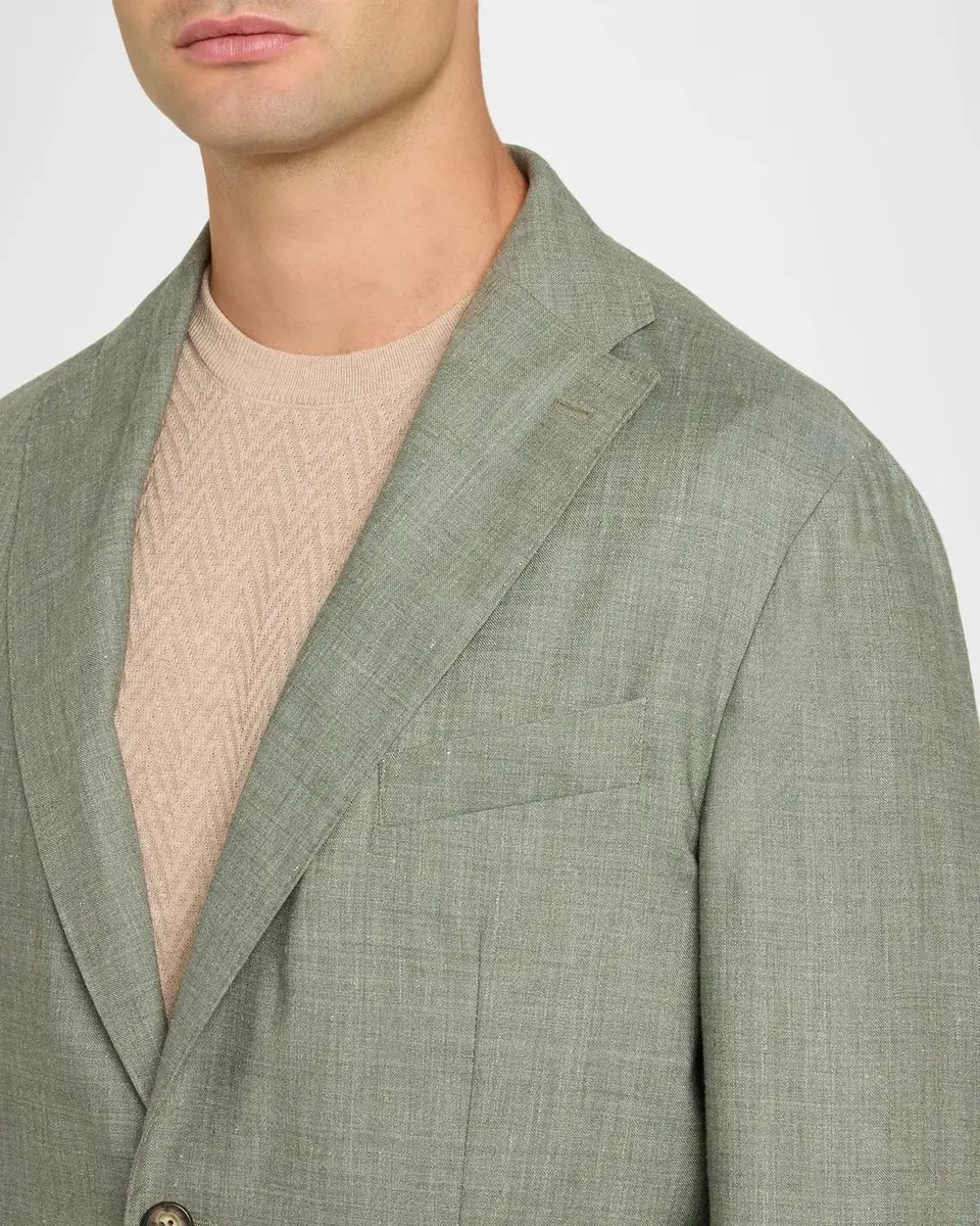 Eton Men's Linen and Wool Single-Breasted Sport Coat | Thumbnail 5 Eton Men's Linen and Wool Single-Breasted Sport Coat | Thumbnail 5