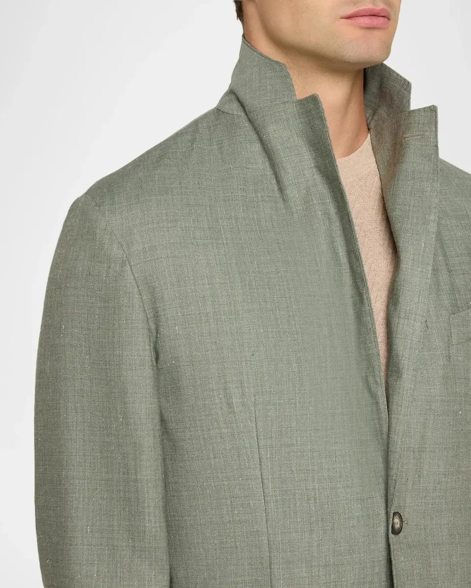 Eton Men's Linen and Wool Single-Breasted Sport Coat | Thumbnail 7 Eton Men's Linen and Wool Single-Breasted Sport Coat | Thumbnail 7