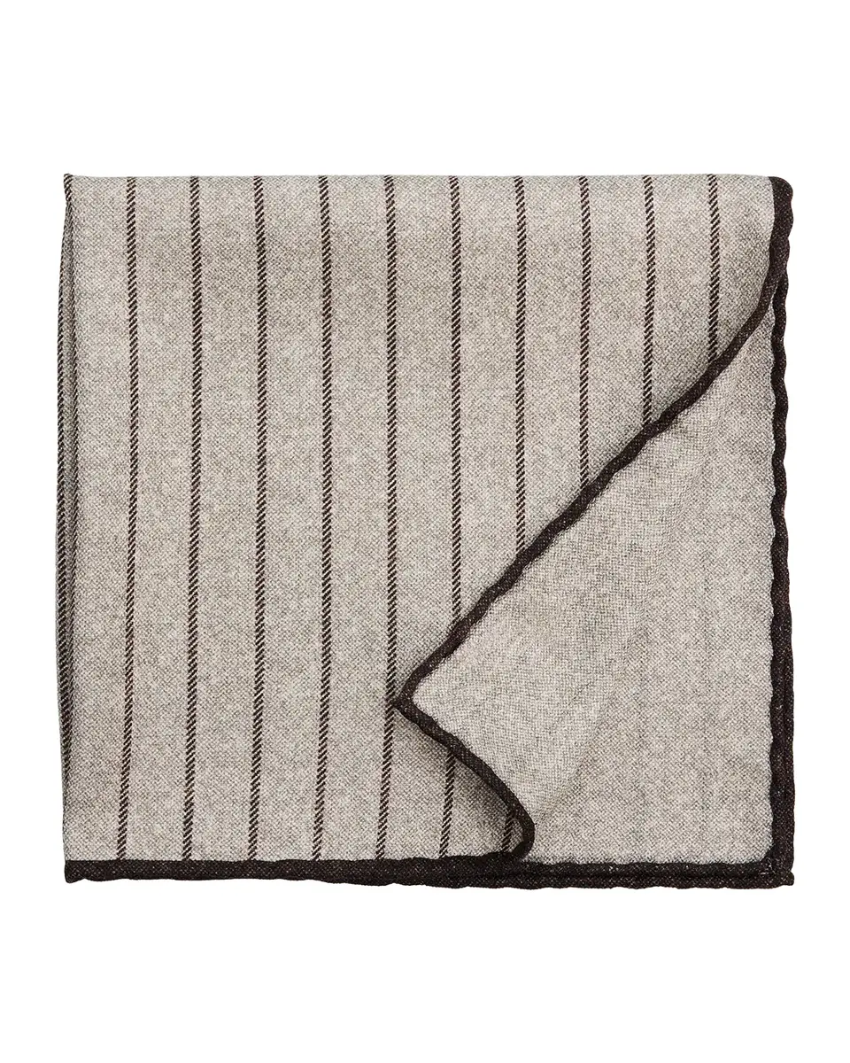 Brunello Cucinelli Men's Fine Stripe Double-Face Silk Pocket Square | Thumbnail 2 Brunello Cucinelli Men's Fine Stripe Double-Face Silk Pocket Square | Thumbnail 2