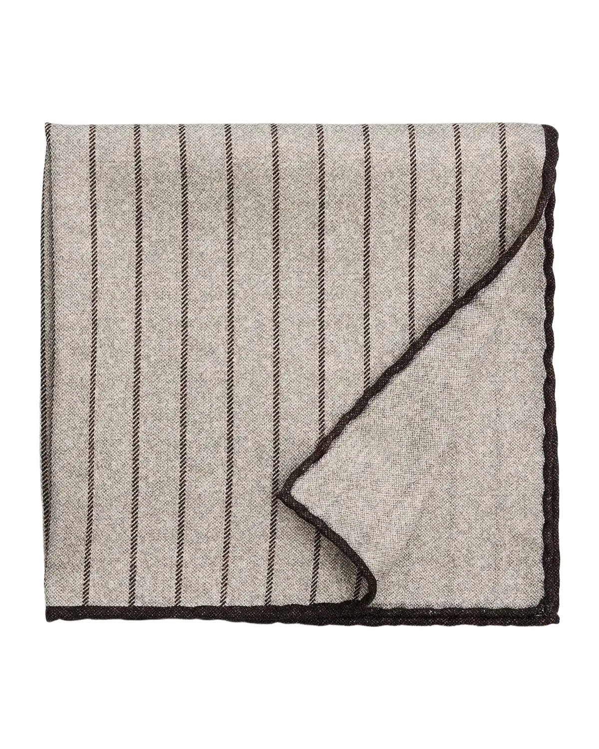 Brunello Cucinelli Men's Fine Stripe Double-Face Silk Pocket Square