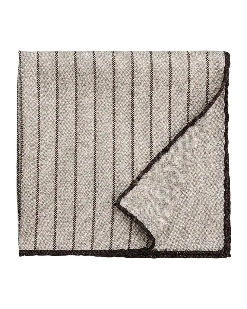 Men's Fine Stripe Double-Face Silk Pocket Square Men's Fine Stripe Double-Face Silk Pocket Square