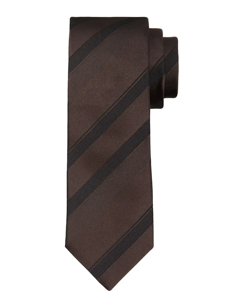 Brunello Cucinelli Men's Regimental Stripe Silk Tie | Thumbnail 2 Brunello Cucinelli Men's Regimental Stripe Silk Tie | Thumbnail 2
