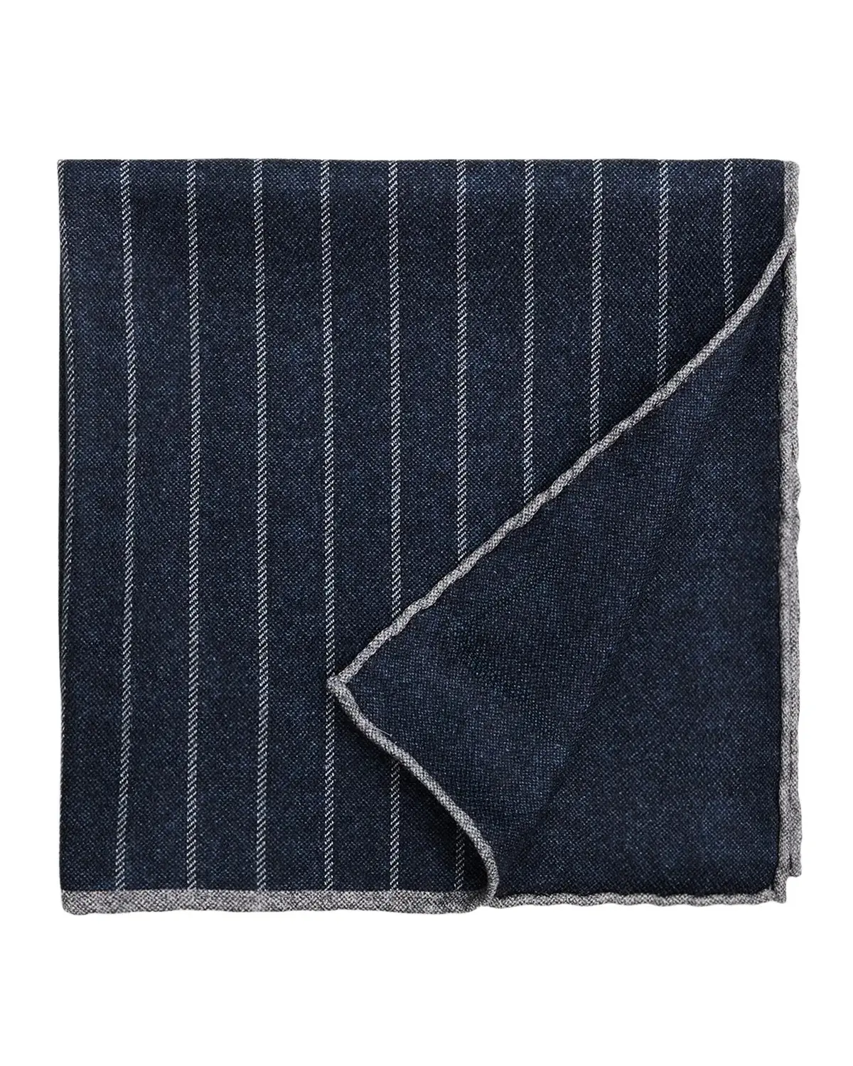 Brunello Cucinelli Men's Fine Stripe Double-Face Silk Pocket Square
