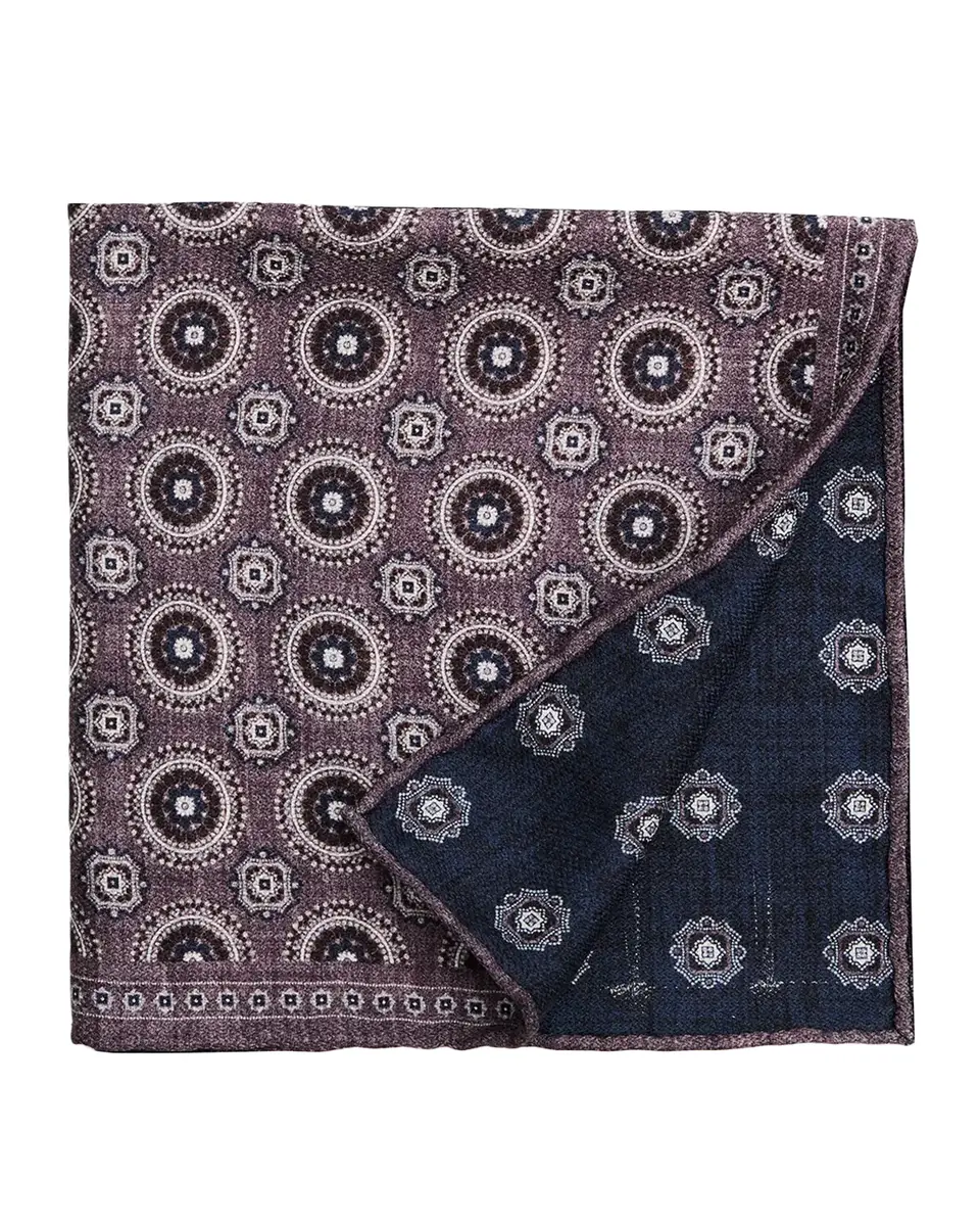 Brunello Cucinelli Men's Geometric Double-Circle Silk Pocket Square | Thumbnail 2 Brunello Cucinelli Men's Geometric Double-Circle Silk Pocket Square | Thumbnail 2