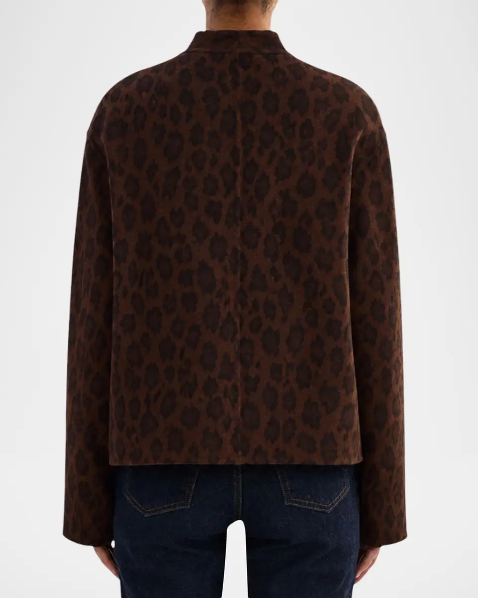 LAMARQUE Hania Double-Face Wool-Blend Leopard Jacket | Thumbnail 2 LAMARQUE Hania Double-Face Wool-Blend Leopard Jacket | Thumbnail 2