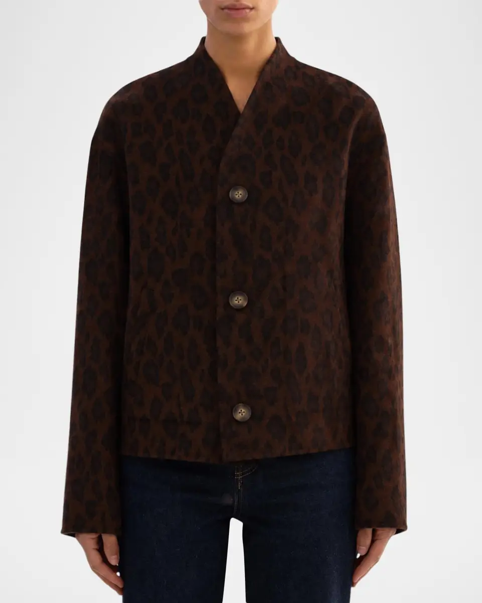LAMARQUE Hania Double-Face Wool-Blend Leopard Jacket | Thumbnail 3 LAMARQUE Hania Double-Face Wool-Blend Leopard Jacket | Thumbnail 3