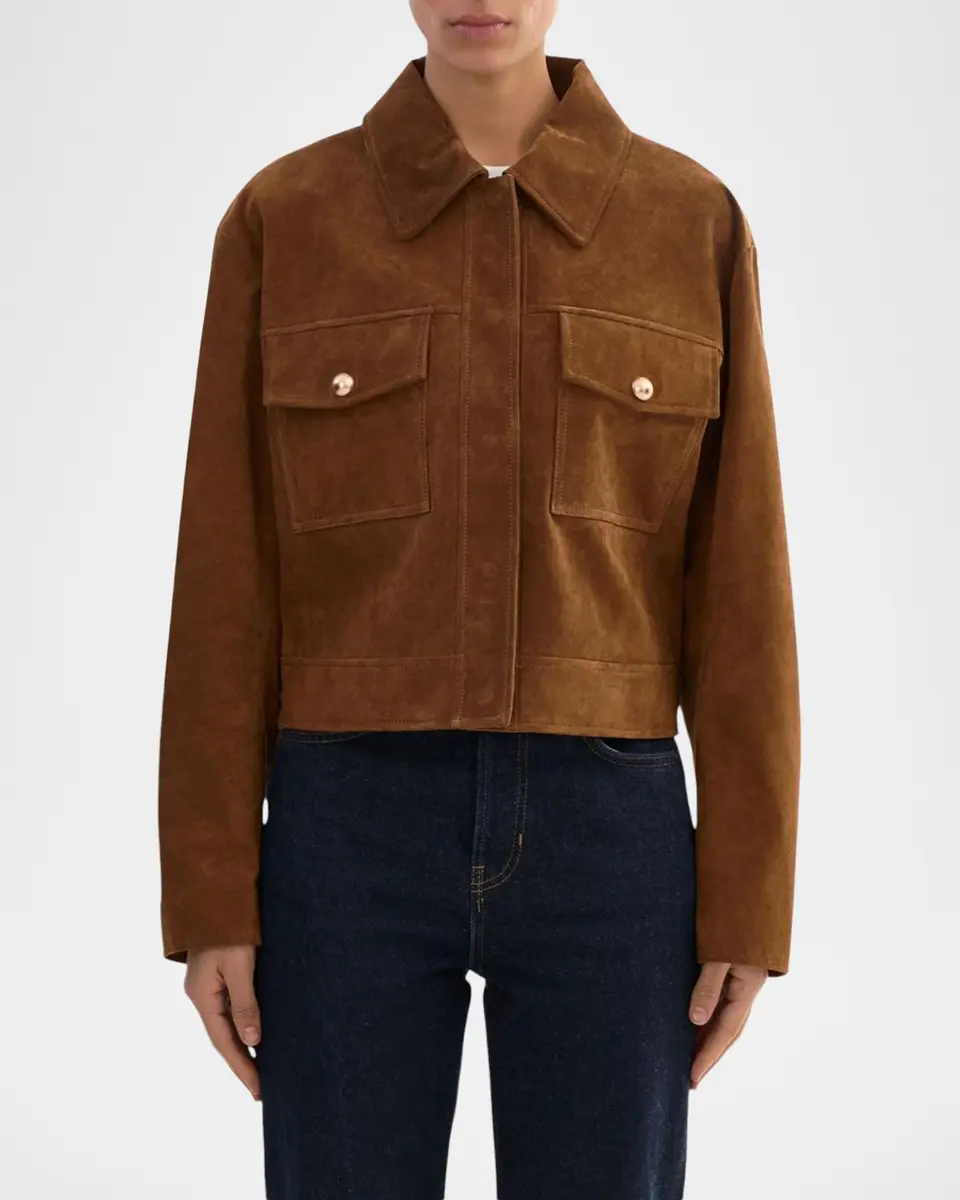 LAMARQUE Merida Suede Trucker Jacket | Thumbnail 3 LAMARQUE Merida Suede Trucker Jacket | Thumbnail 3