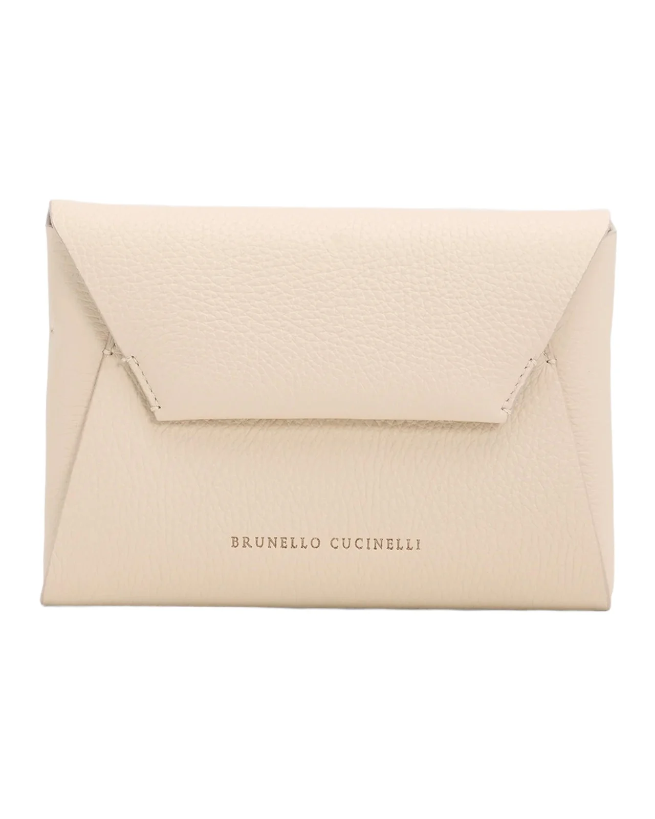 Brunello Cucinelli Grain Leather Envelope Clutch Bag