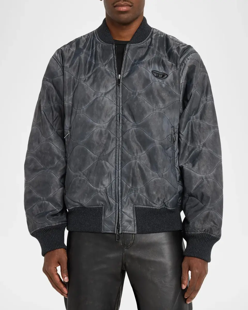 Diesel Men's J-Type Quilted Bomber Jacket | Thumbnail 4 Diesel Men's J-Type Quilted Bomber Jacket | Thumbnail 4