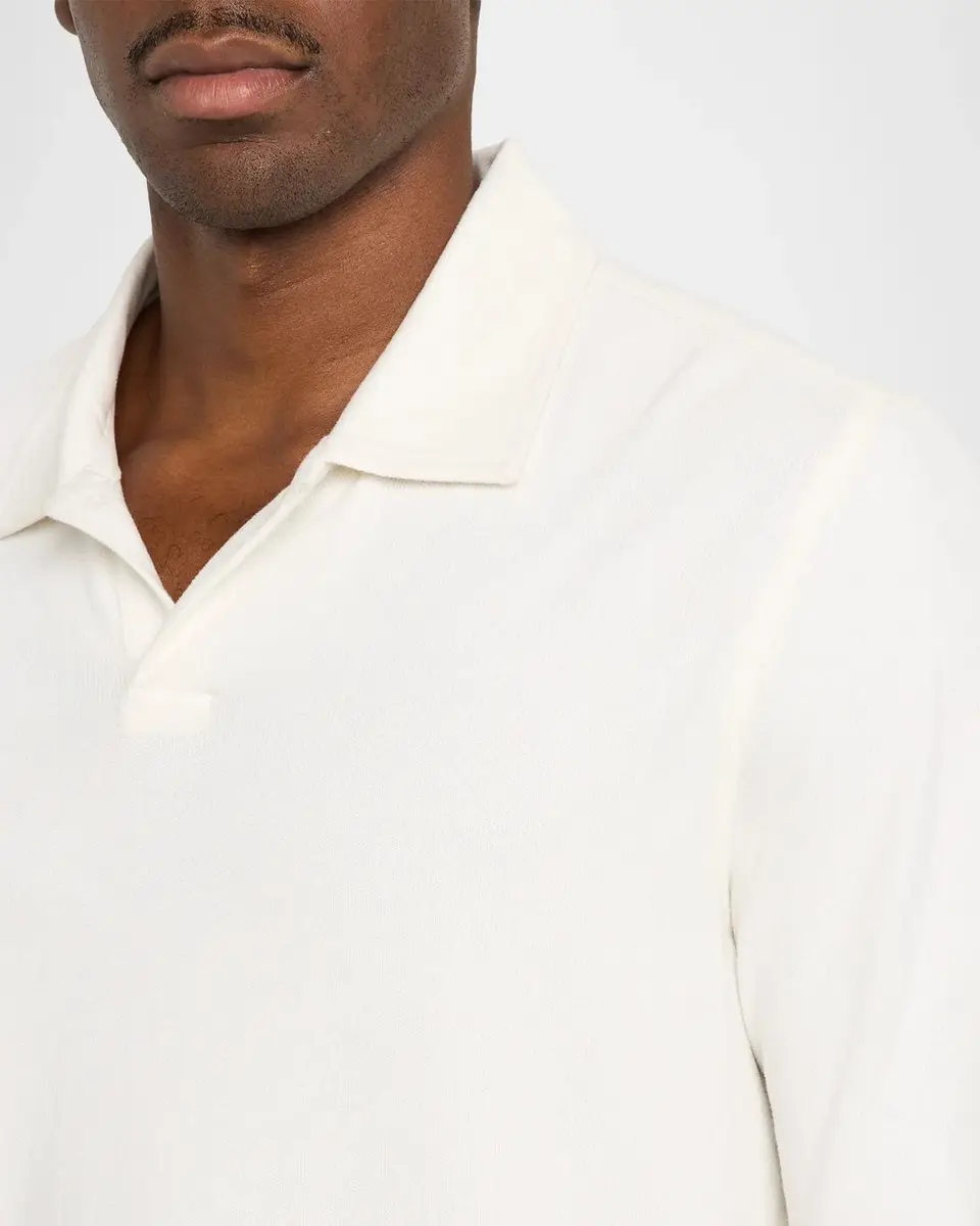 PAIGE Men's Hammond Sueded Jersey Long-Sleeve Polo Shirt | Thumbnail 5 PAIGE Men's Hammond Sueded Jersey Long-Sleeve Polo Shirt | Thumbnail 5