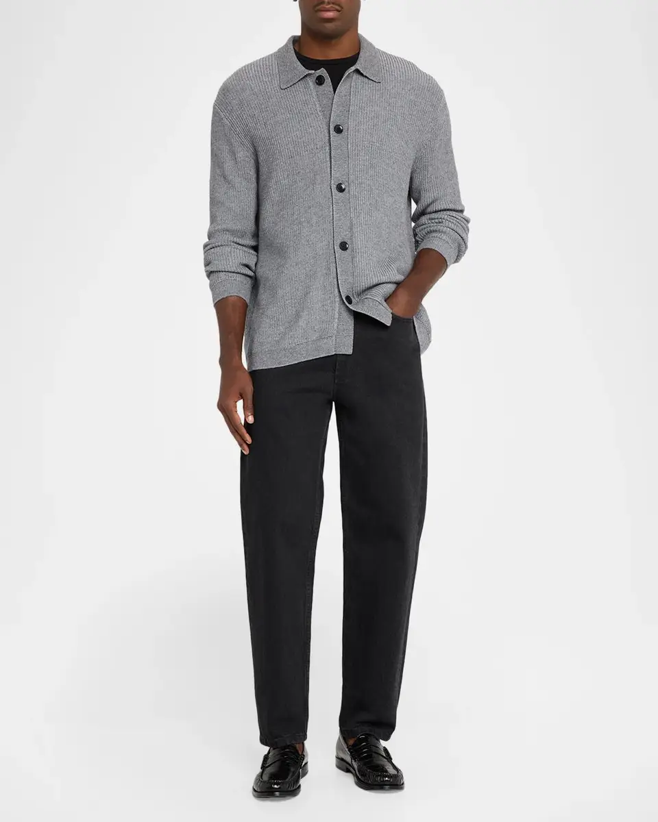 PAIGE Men's Spokane Plaited Wool and Cotton Cardigan | Thumbnail 2 PAIGE Men's Spokane Plaited Wool and Cotton Cardigan | Thumbnail 2