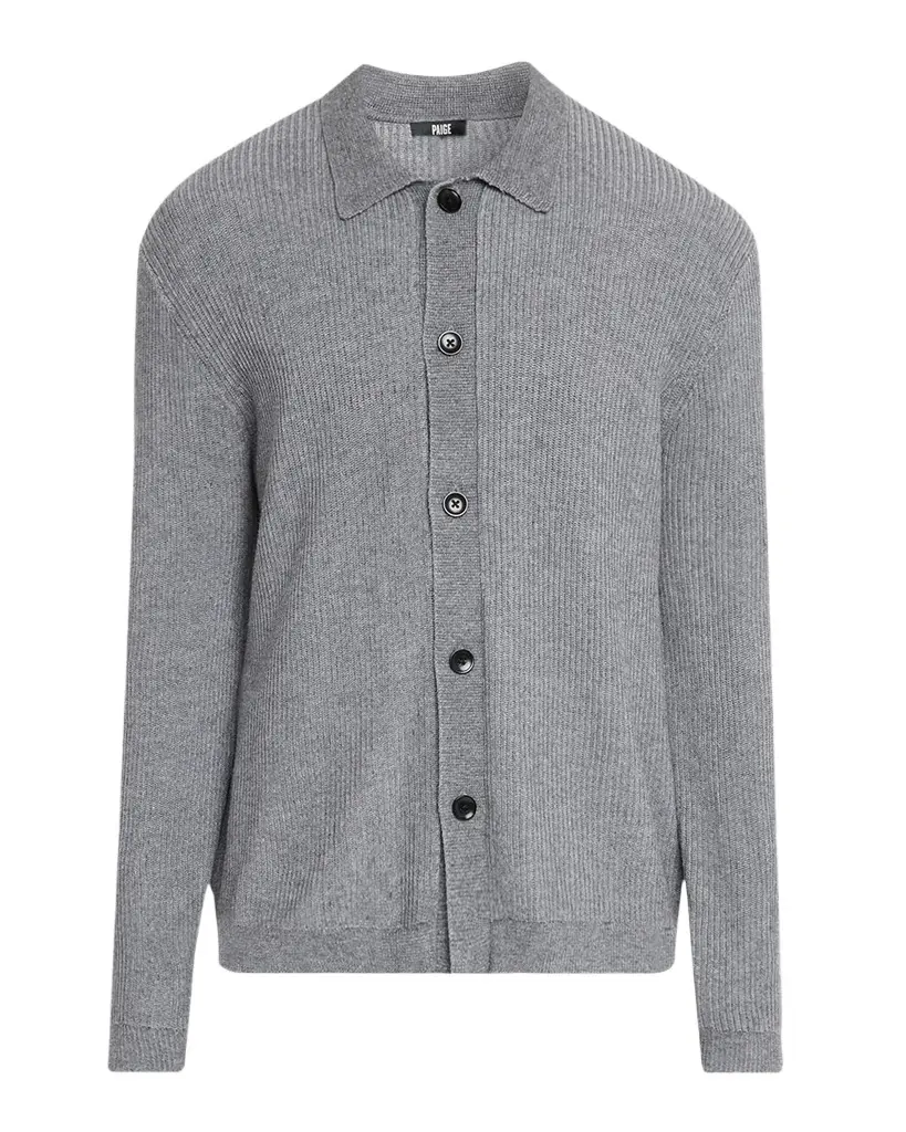 PAIGE Men's Spokane Plaited Wool and Cotton Cardigan