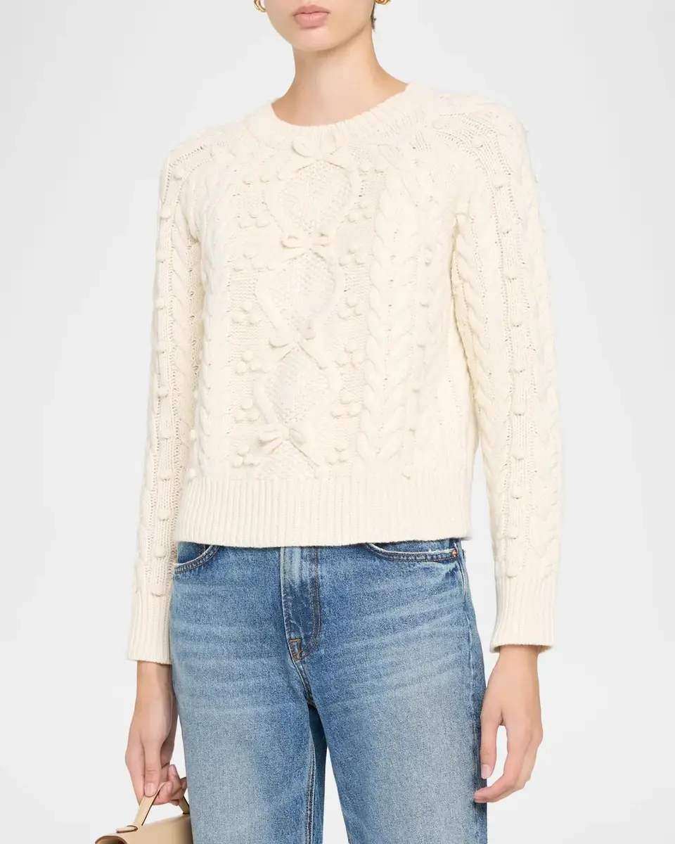 LoveShackFancy Mavelle Wool-Blend Sweater | Thumbnail 4 LoveShackFancy Mavelle Wool-Blend Sweater | Thumbnail 4