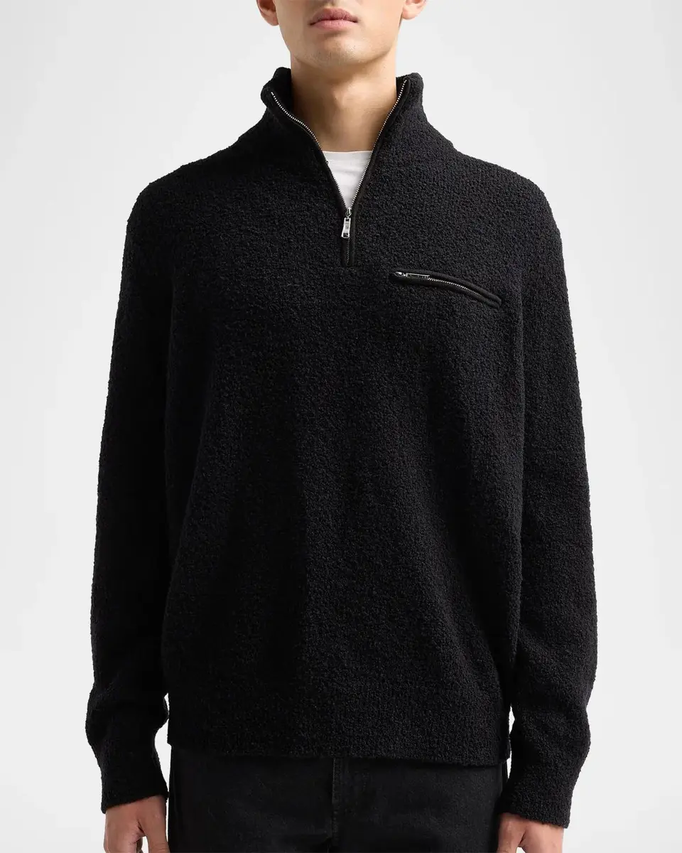 PAIGE Men's Donover Boucle Quarter-Zip Sweater | Thumbnail 5