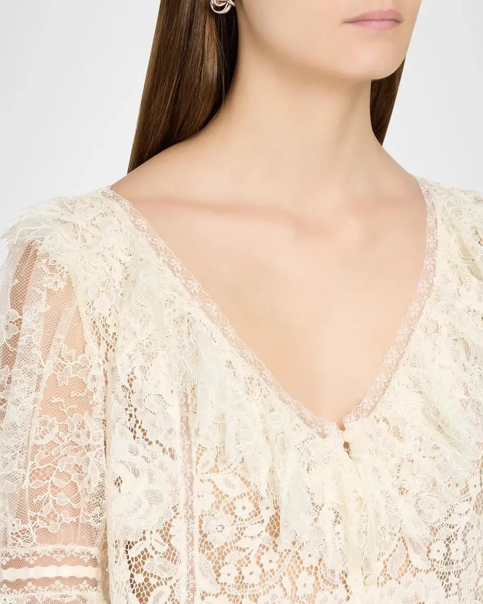 LoveShackFancy Kaylin Lace Button-Front Top | Thumbnail 5 LoveShackFancy Kaylin Lace Button-Front Top | Thumbnail 5