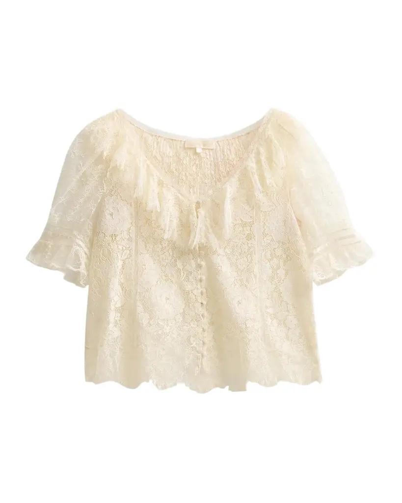 Kaylin Lace Button-Front Top Kaylin Lace Button-Front Top