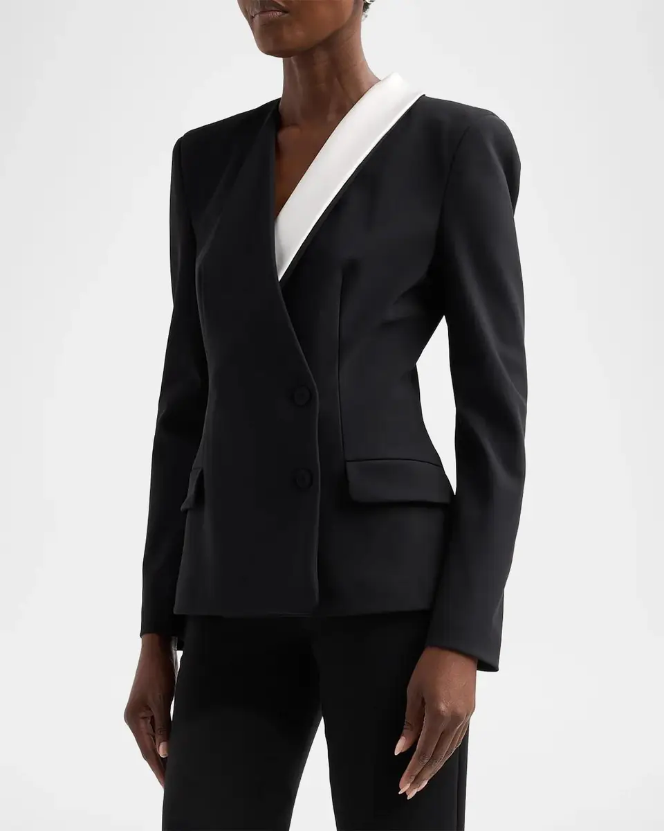 Chiara Boni La Petite Robe Edris Two-Tone Blazer | Thumbnail 4 Chiara Boni La Petite Robe Edris Two-Tone Blazer | Thumbnail 4