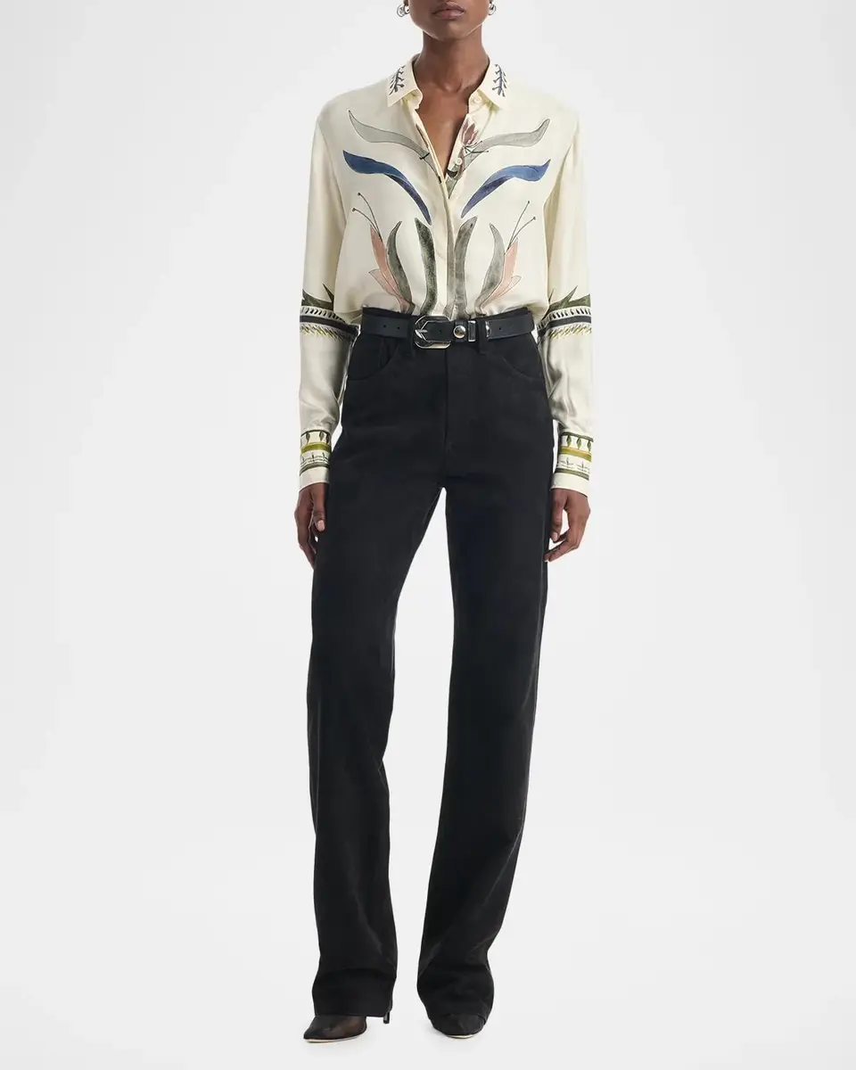 Altuzarra Chika Printed Silk Twill Button-Front Top | Thumbnail 2 Altuzarra Chika Printed Silk Twill Button-Front Top | Thumbnail 2