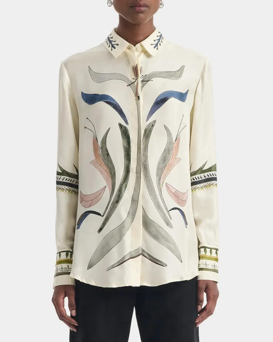 Altuzarra Chika Printed Silk Twill Button-Front Top | Thumbnail 4 Altuzarra Chika Printed Silk Twill Button-Front Top | Thumbnail 4