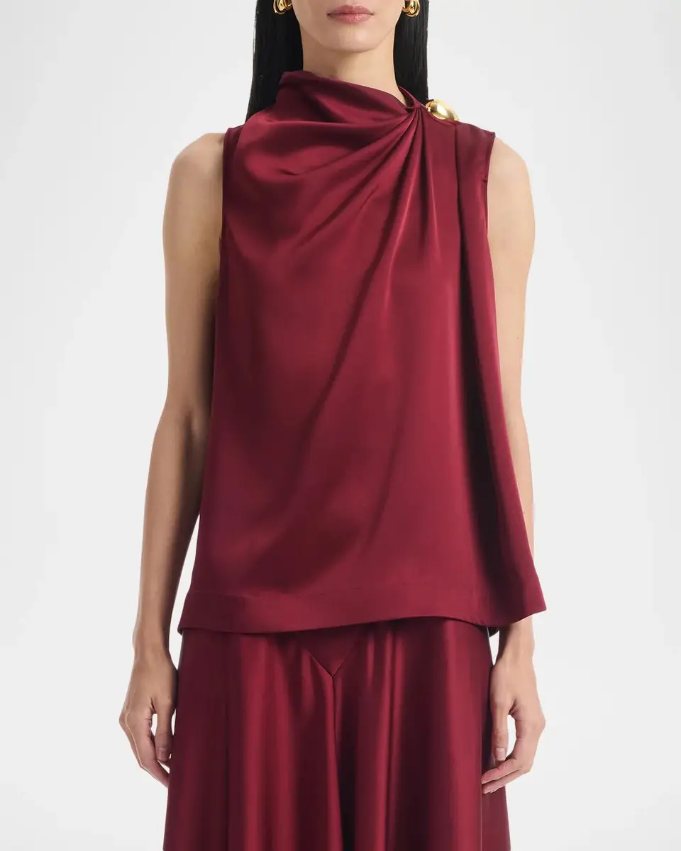 Altuzarra Alden Embellished Draped Satin Sleeveless Top | Thumbnail 4 Altuzarra Alden Embellished Draped Satin Sleeveless Top | Thumbnail 4