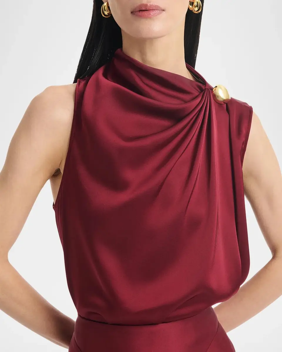 Altuzarra Alden Embellished Draped Satin Sleeveless Top | Thumbnail 5 Altuzarra Alden Embellished Draped Satin Sleeveless Top | Thumbnail 5