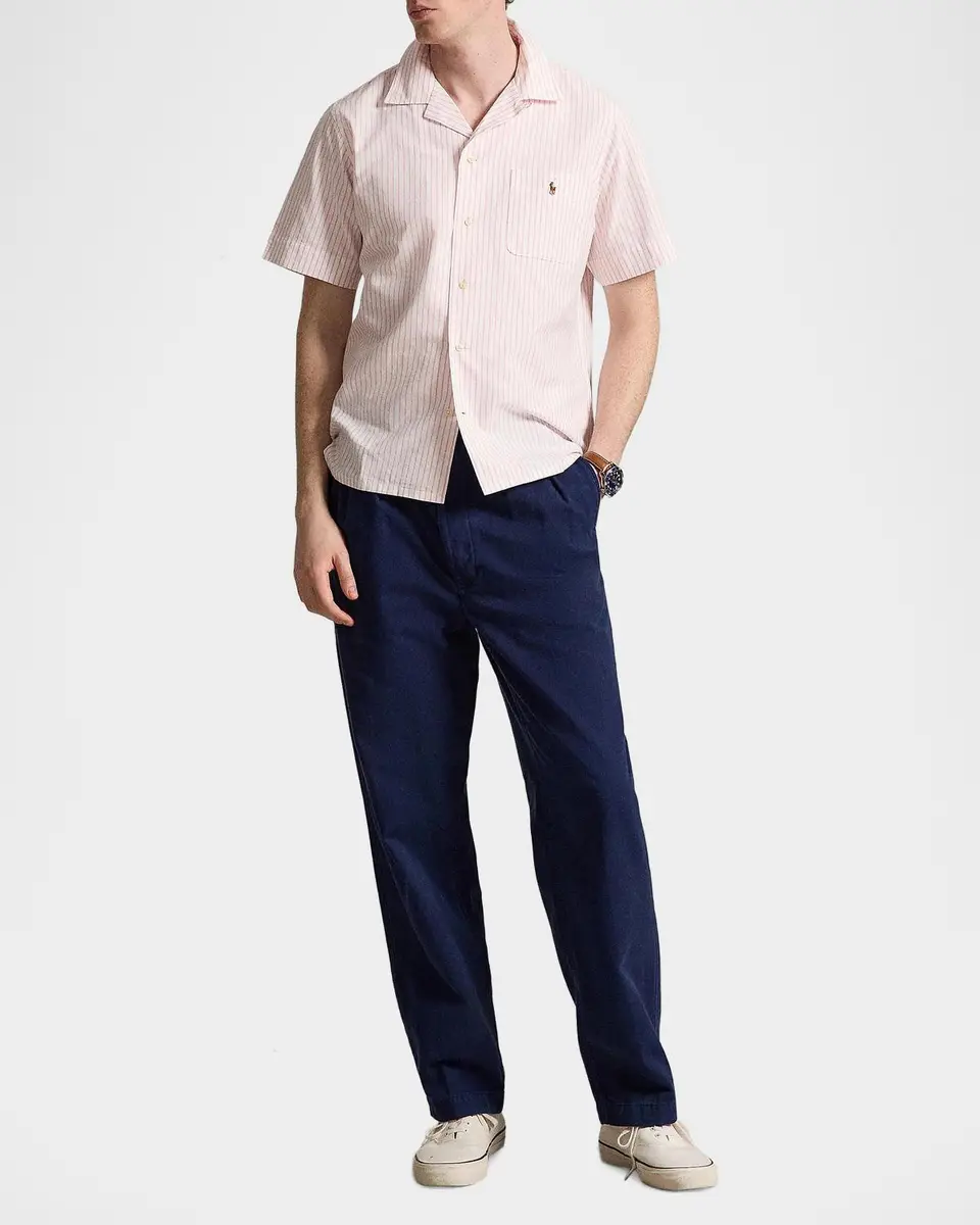 Polo Ralph Lauren Men's Classic-Fit Striped Oxford Camp Shirt | Thumbnail 2 Polo Ralph Lauren Men's Classic-Fit Striped Oxford Camp Shirt | Thumbnail 2