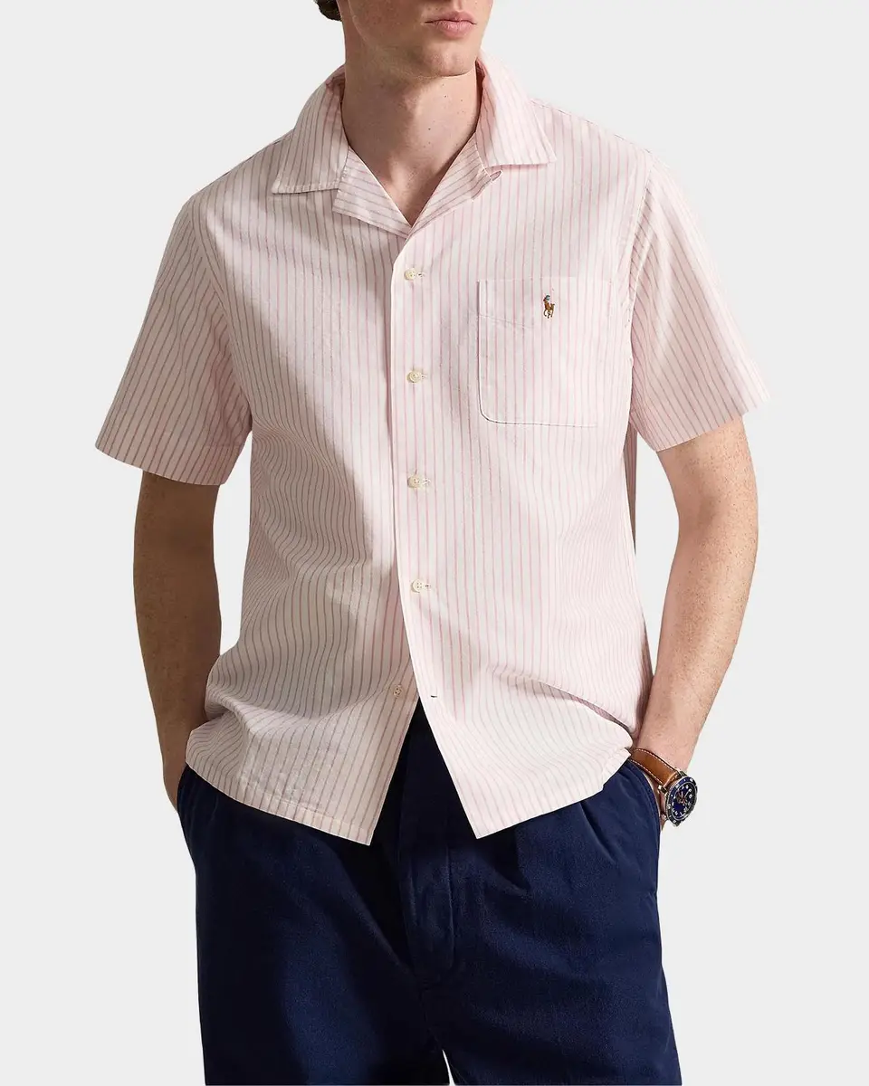 Polo Ralph Lauren Men's Classic-Fit Striped Oxford Camp Shirt | Thumbnail 6 Polo Ralph Lauren Men's Classic-Fit Striped Oxford Camp Shirt | Thumbnail 6