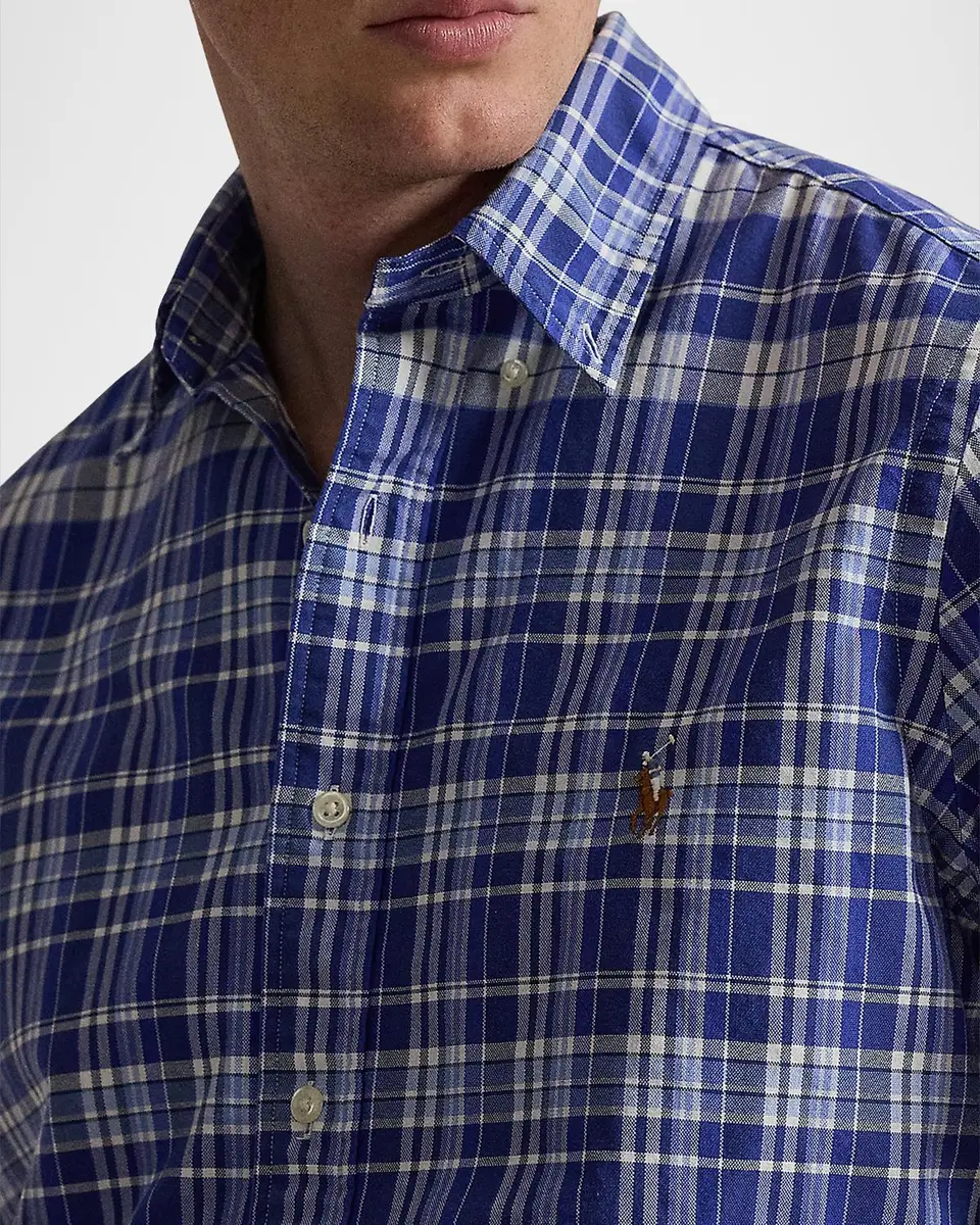 Polo Ralph Lauren Men's Classic-Fit Plaid Short-Sleeve Oxford Shirt | Thumbnail 6 Polo Ralph Lauren Men's Classic-Fit Plaid Short-Sleeve Oxford Shirt | Thumbnail 6