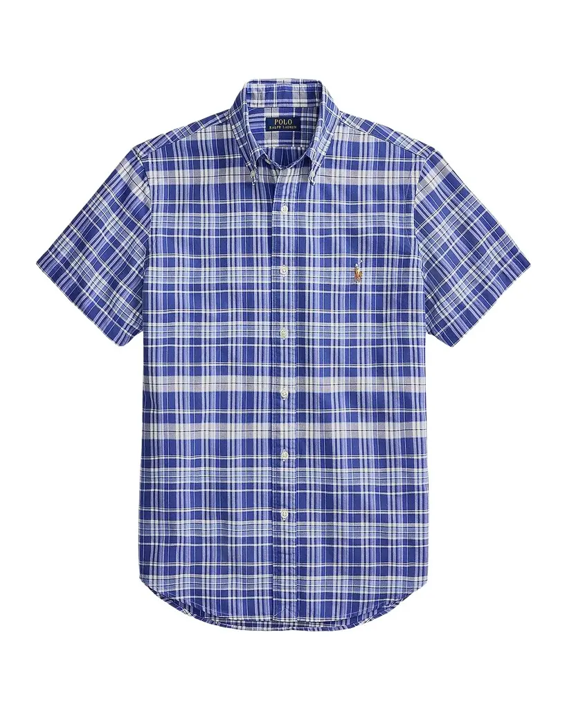 Men's Classic-Fit Plaid Short-Sleeve Oxford Shirt Men's Classic-Fit Plaid Short-Sleeve Oxford Shirt
