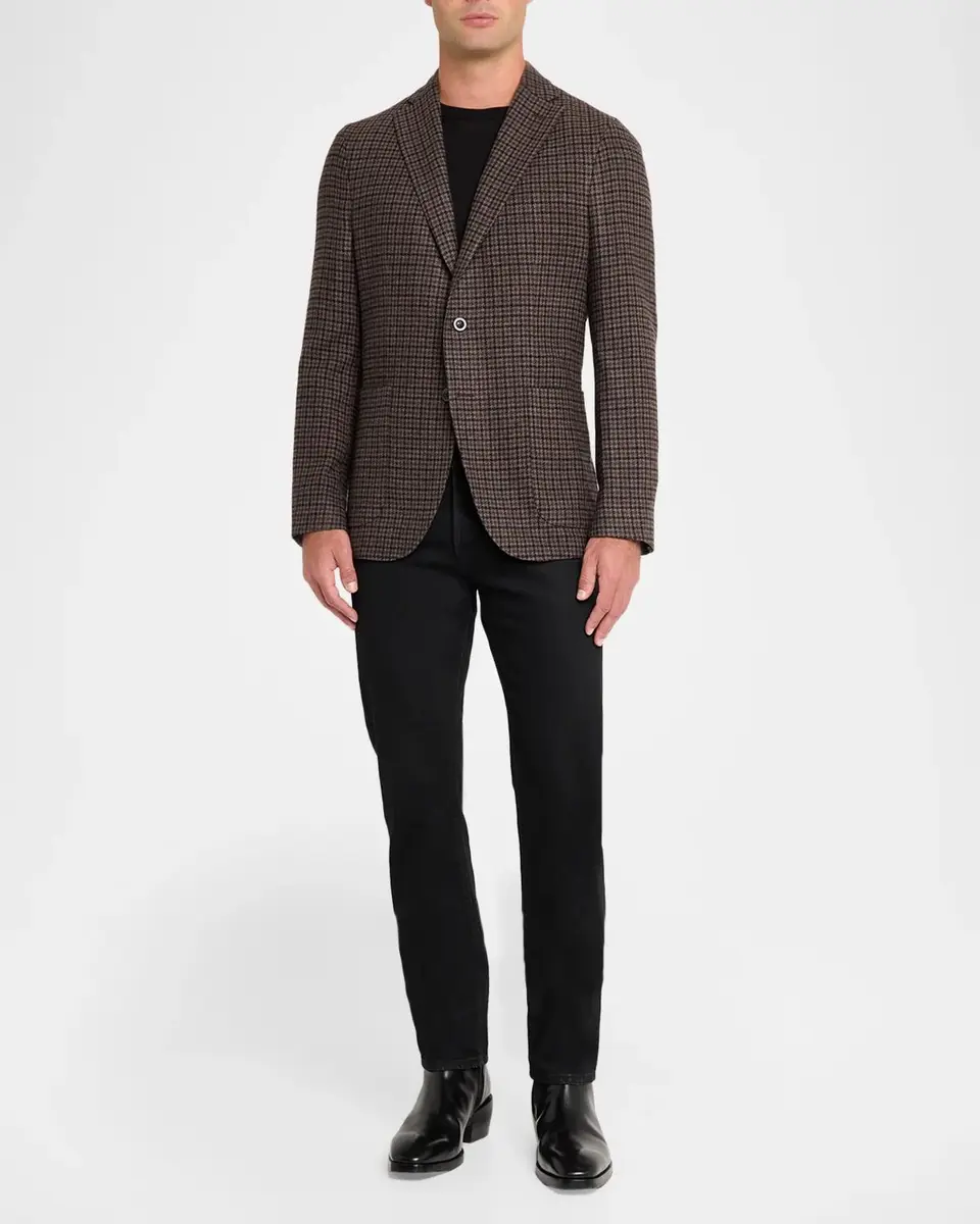 Boglioli Men's K. Jacket Houndstooth Plaid Wool & Cashmere Sport Coat | Thumbnail 2 Boglioli Men's K. Jacket Houndstooth Plaid Wool & Cashmere Sport Coat | Thumbnail 2