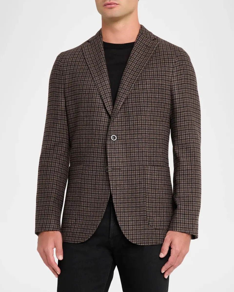 Boglioli Men's K. Jacket Houndstooth Plaid Wool & Cashmere Sport Coat | Thumbnail 4 Boglioli Men's K. Jacket Houndstooth Plaid Wool & Cashmere Sport Coat | Thumbnail 4