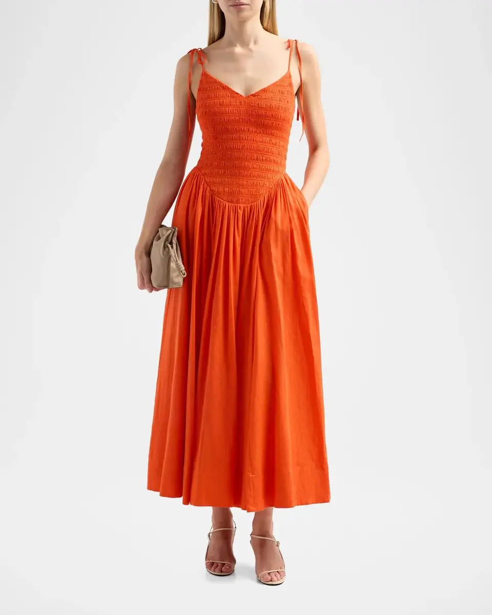 Toccin Amaya Smocked Midi Dress | Thumbnail 2 Toccin Amaya Smocked Midi Dress | Thumbnail 2