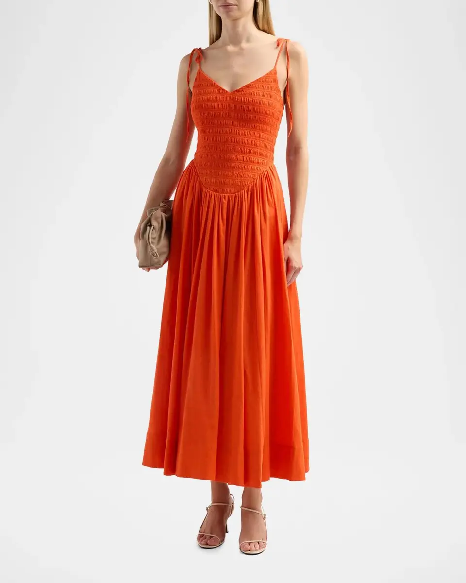 Toccin Amaya Smocked Midi Dress | Thumbnail 4 Toccin Amaya Smocked Midi Dress | Thumbnail 4