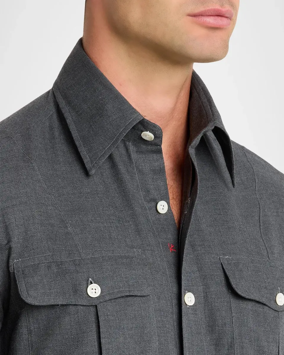 Isaia Men's Cotton Shirt Jacket | Thumbnail 5 Isaia Men's Cotton Shirt Jacket | Thumbnail 5