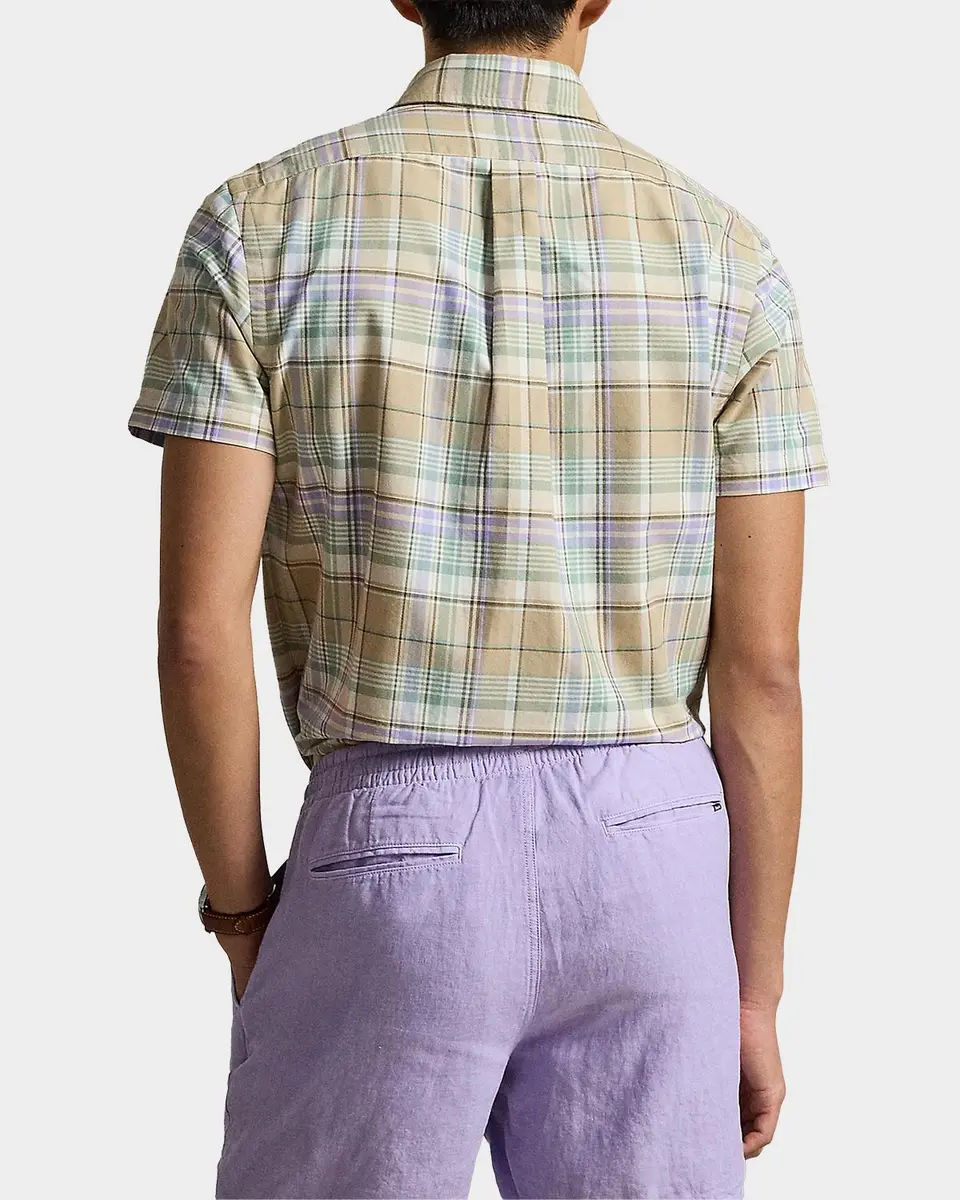 Polo Ralph Lauren Men's Classic-Fit Plaid Short-Sleeve Oxford Shirt | Thumbnail 3 Polo Ralph Lauren Men's Classic-Fit Plaid Short-Sleeve Oxford Shirt | Thumbnail 3