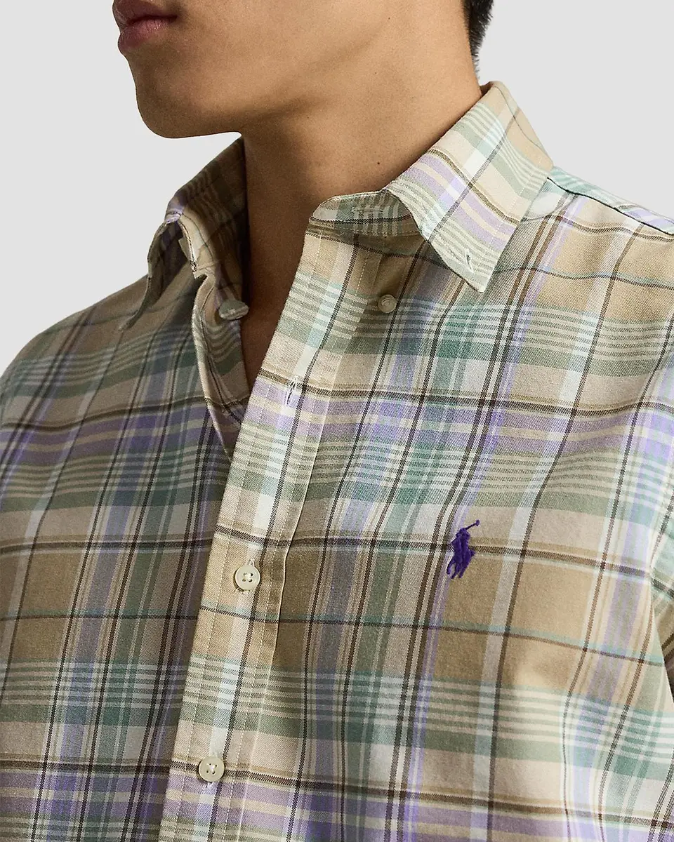 Polo Ralph Lauren Men's Classic-Fit Plaid Short-Sleeve Oxford Shirt | Thumbnail 5 Polo Ralph Lauren Men's Classic-Fit Plaid Short-Sleeve Oxford Shirt | Thumbnail 5